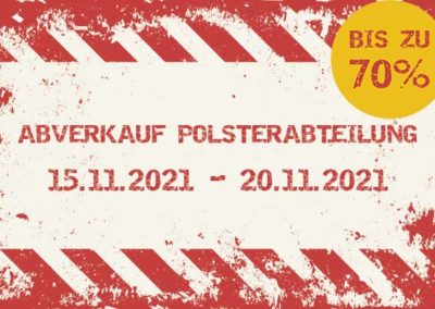 Abverkauf Polsterabteilung ab dem 15.11.2021